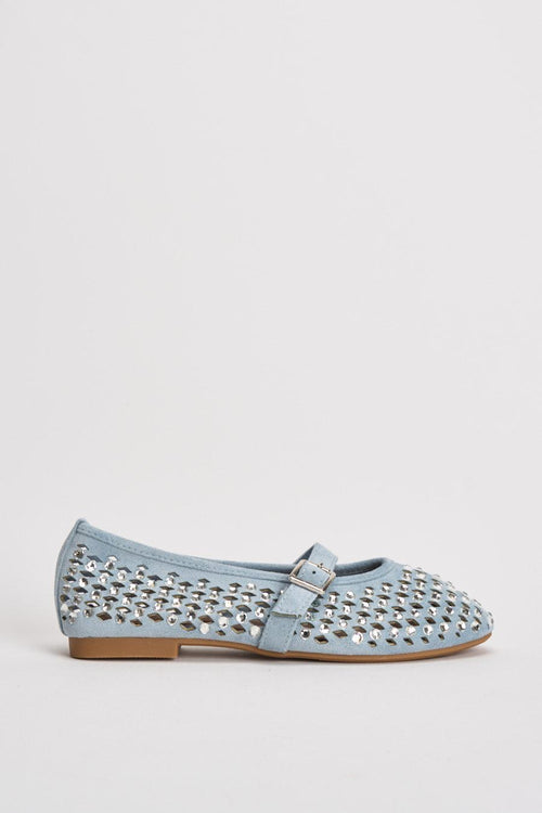 Ballerina donna con strass azzurra