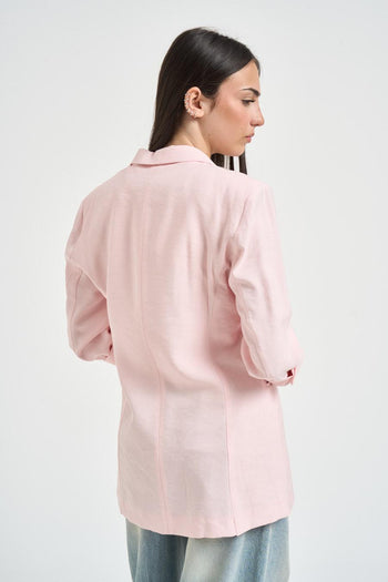 Blazer donna doppiopetto rosa - 3