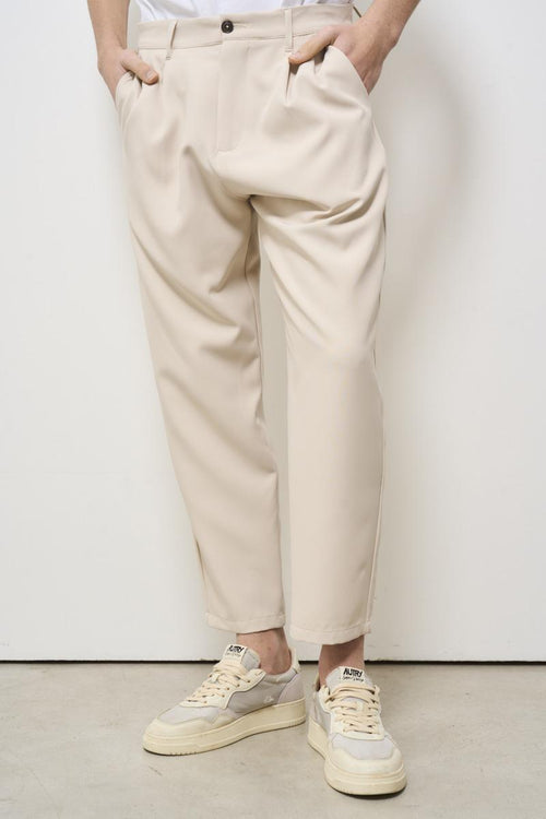 Pantalone uomo con pinces regular beige