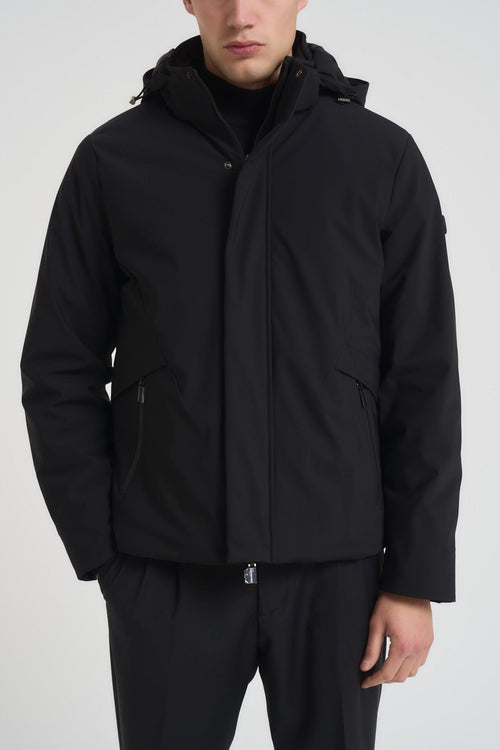 Giubbotto uomo con cappuccio nero