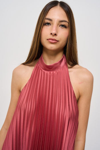 Abito donna plissé rosa fard - 3