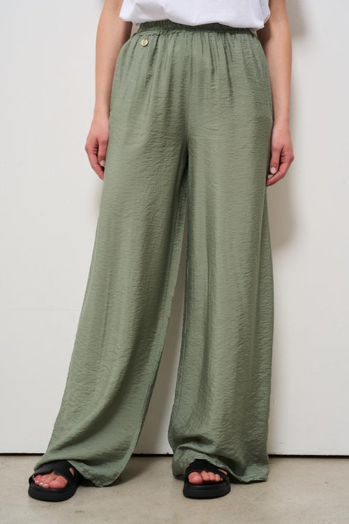 Pantalone donna fluido verde - 2