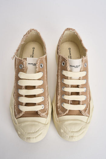 Sneakers uomo marrone chiaro in canvas - 7