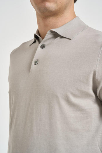 Polo uomo in maglia grigia - 3