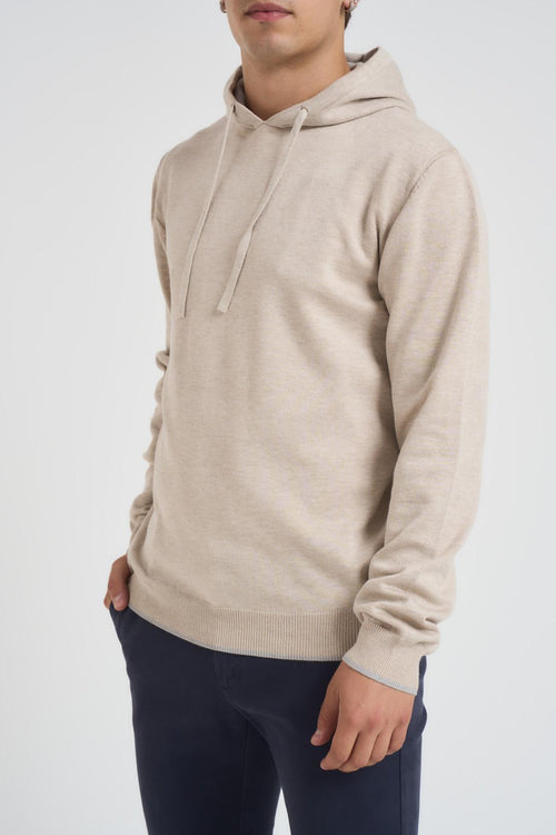 Felpa in maglia con cappuccio