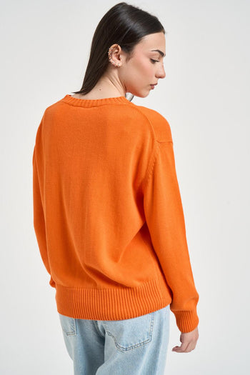Maglia donna girocollo arancione - 3
