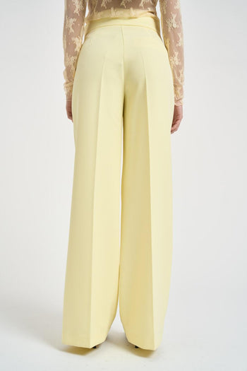 Pantalone donna gamba larga giallo pastello - 3