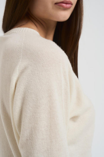 Maglia donna girocollo panna - 4