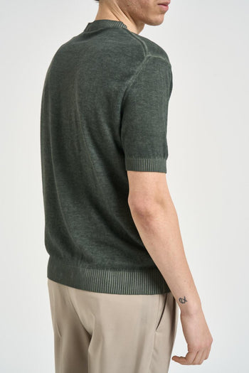 T-shirt uomo in maglia verde - 3
