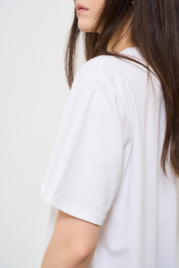 T-shirt donna girocollo bianca - 5