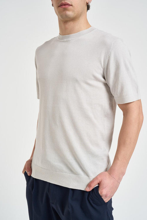 T-shirt uomo in maglia perla - 2