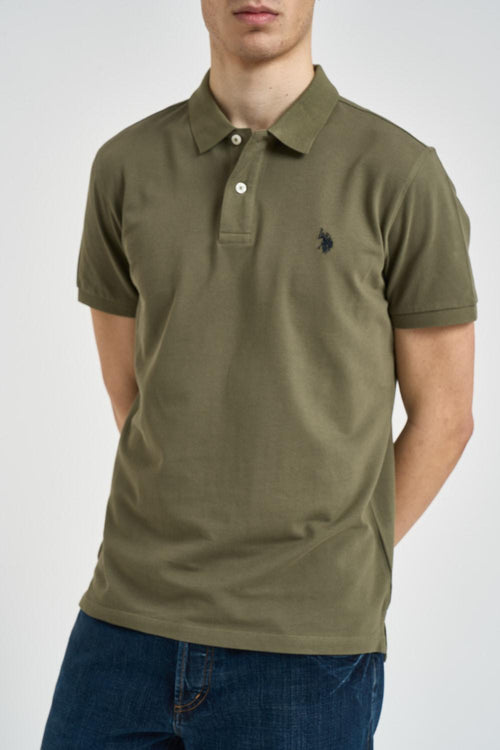Polo uomo verde militare