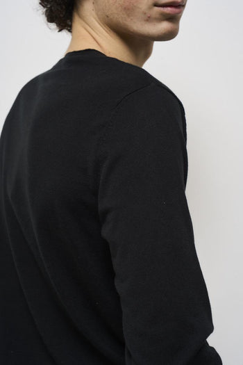 Men's black crew neck sweater - 5