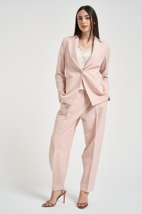 Pantalone donna barrel cipria