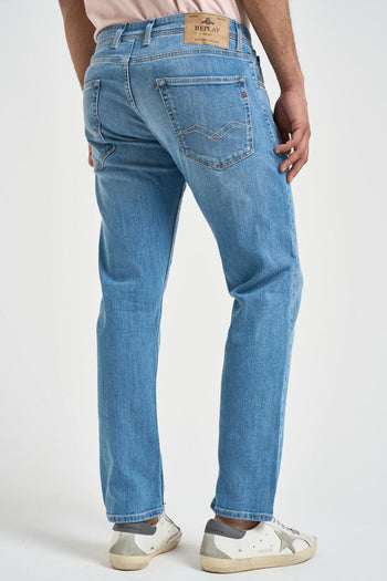 Jeans uomo straight in denim chiaro - 3