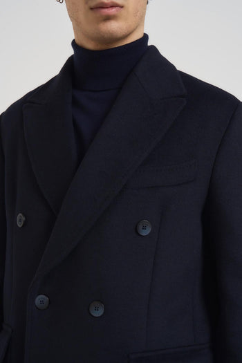 Cappotto uomo doppiopetto midi blu notte - 6