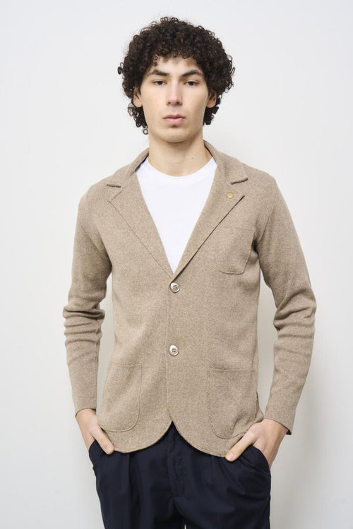 Men's dove grey knitted jacket