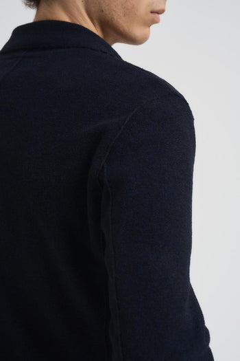Giacca uomo in maglia blu notte - 4