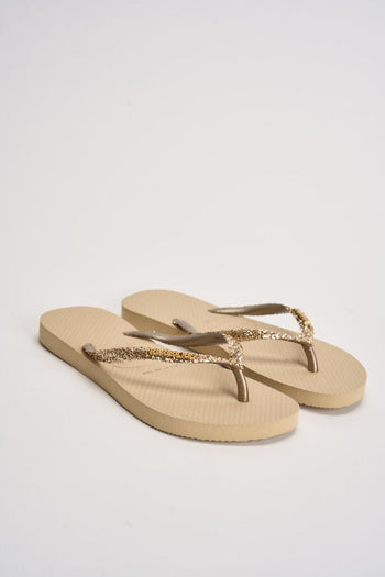 Infradito donna con glitter oro - 3