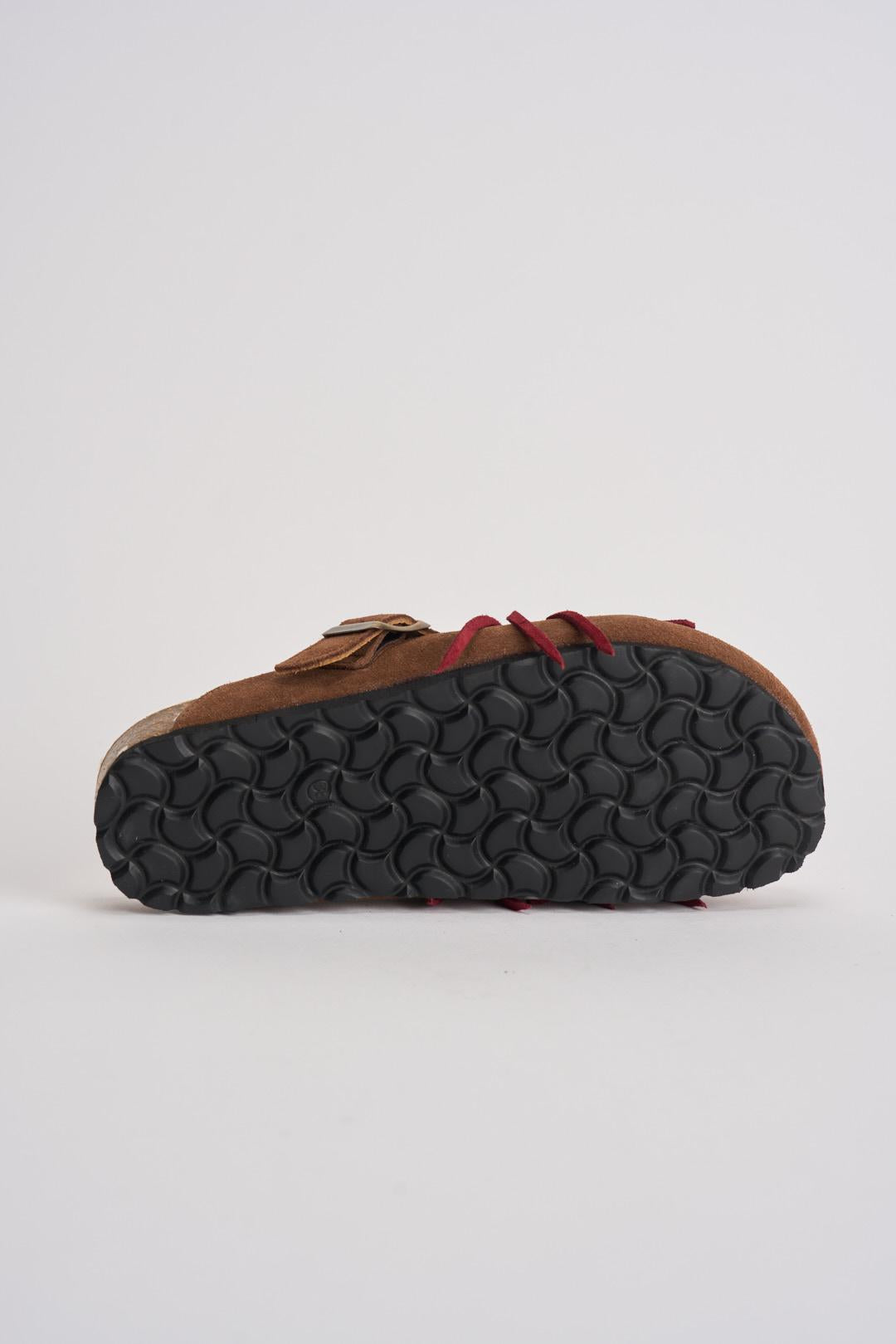 Sabot donna in suede marrone con frange DANDARA NATIVECASTAGNA LAGOA 