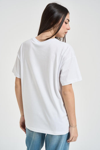 T-shirt donna bianca con strass - 3