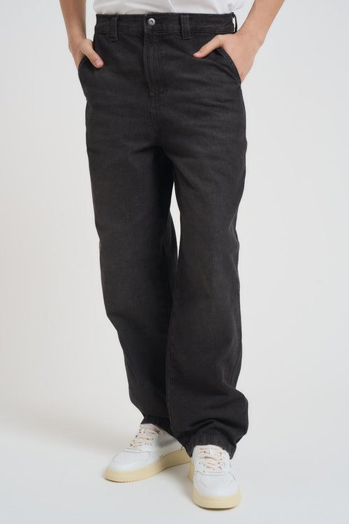 Jeans uomo wide leg grigio scuro