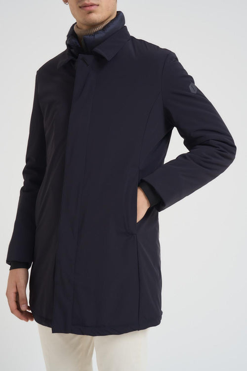 Trench uomo midi imbottito blu - 2