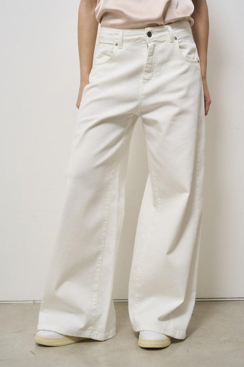 Jeans donna a palazzo bianco - 2