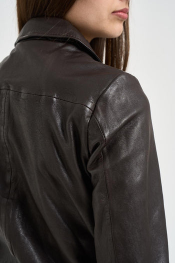 Giacca donna pelle marrone - 4