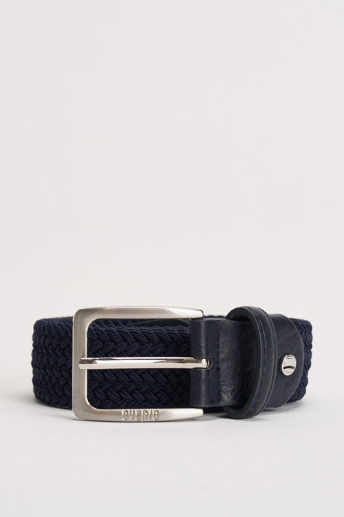 Cintura uomo in tessuto blu intrecciata