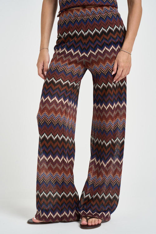 Pantalone donna a righe multicolor - 1