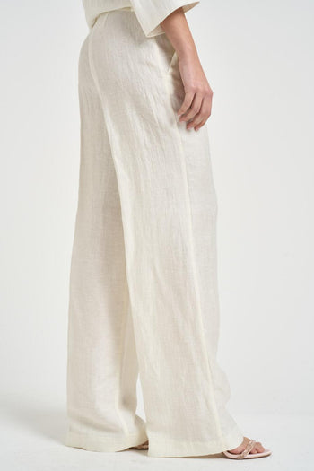 Pantalone donna a gamba dritta latte - 4