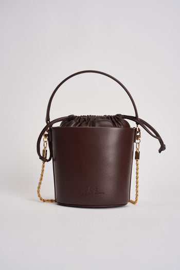 Borsa donna a secchiello marrone - 3