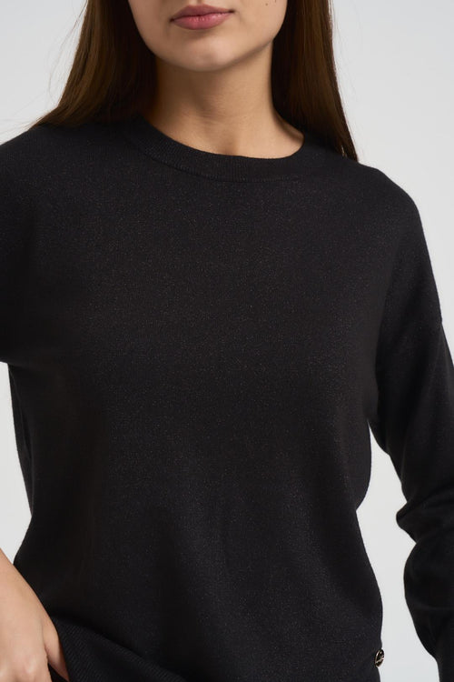 Maglia donna girocollo nera - 2