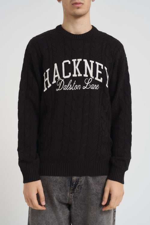 Maglia uomo treccia nera