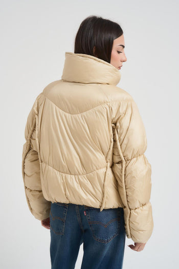 Piumino donna collo alto crema - 3