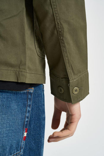 Giacca uomo stile camicia verde oliva - 7
