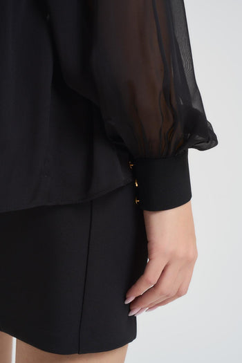 Camicia donna trasparente nera - 7