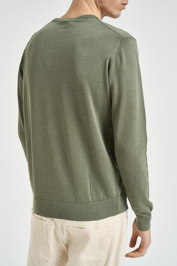 Maglia uomo girocollo verde militare - 3