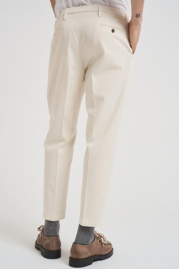 Pantalone uomo con pinces panna - 4