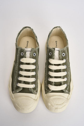 Sneakers uomo verde militare in canvas - 7