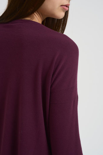 Maglia donna scollo a barca melanzana - 4