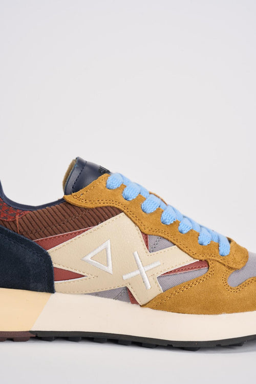 Sneakers uomo in suede e pelle multicolor - 2