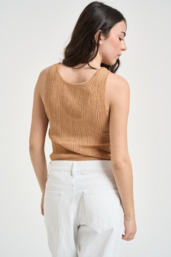 Top donna in lurex bronzo - 3