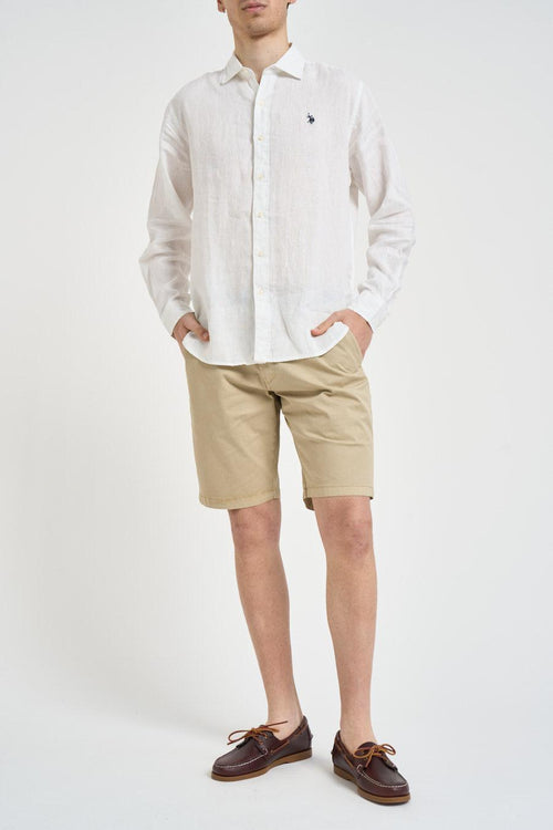 Camicia uomo in lino bianca