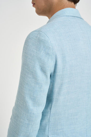 Giacca uomo effetto mélange azzurra - 7