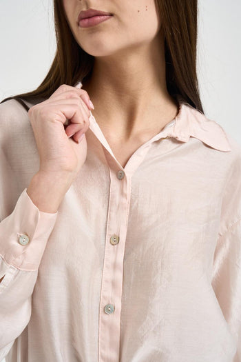 Camicia donna semi-trasparente cipria - 3