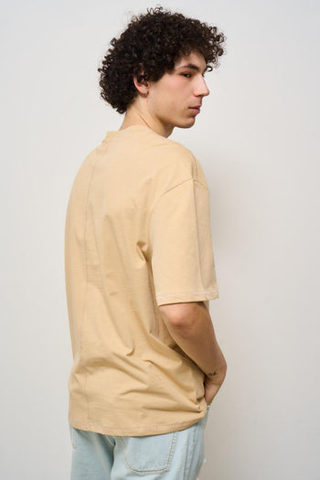 T-shirt uomo girocollo beige - 4
