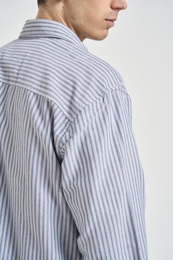 Camicia uomo a righe blu - 5