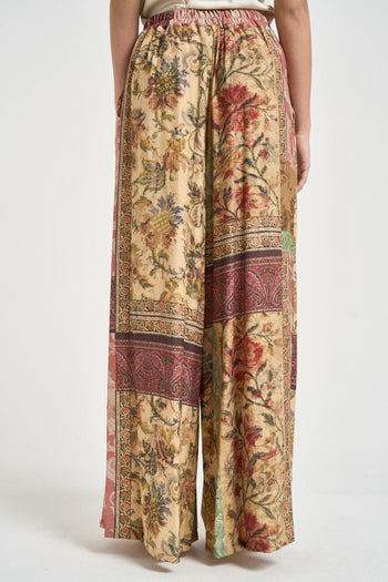 Pantalone donna con stampa patchwork multicolor - 3